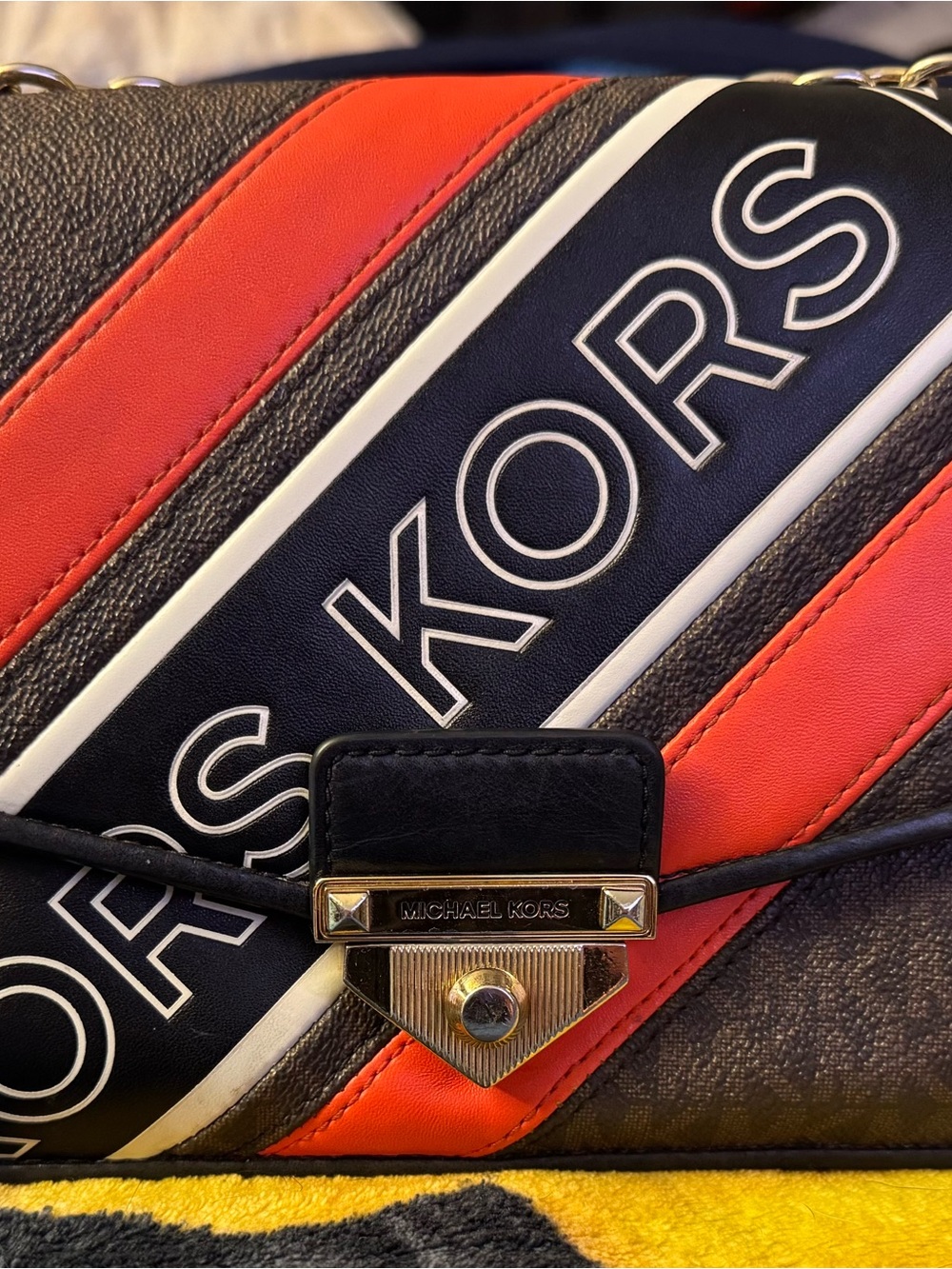 Michael Kors Bradshaw Medium Logo Embossed Crossbody Bag